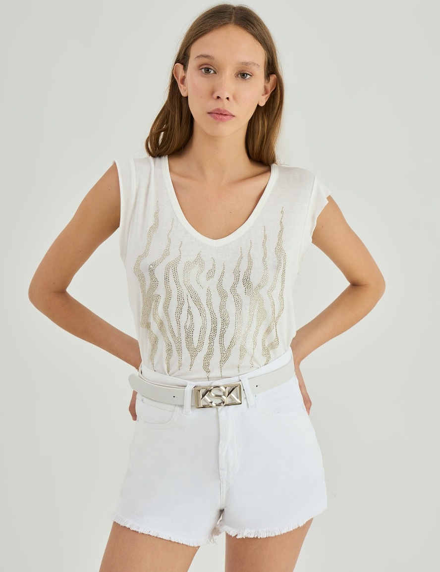 SHORT MOM WHITE