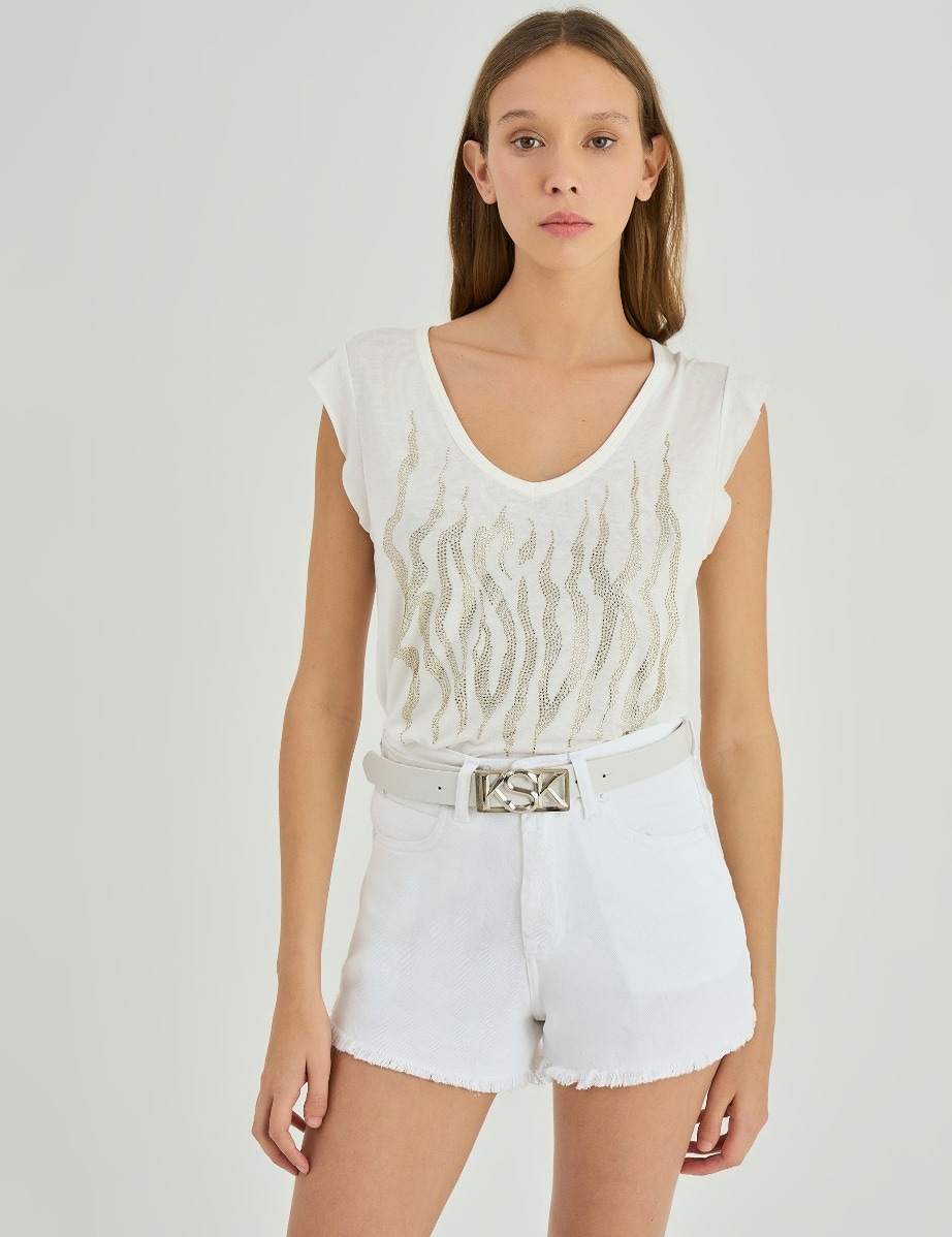 SHORT MOM WHITE