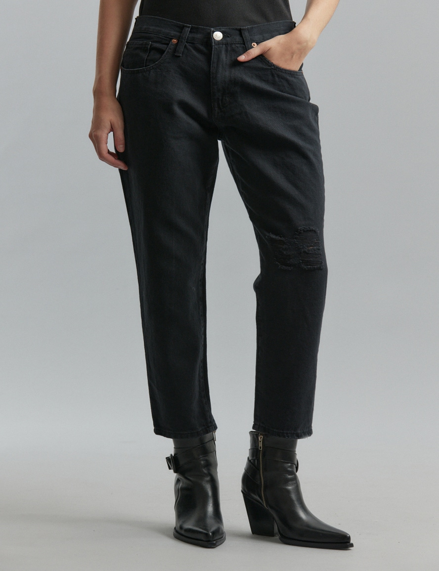 JEANS BOYFIT TASH BLACK BROKEN