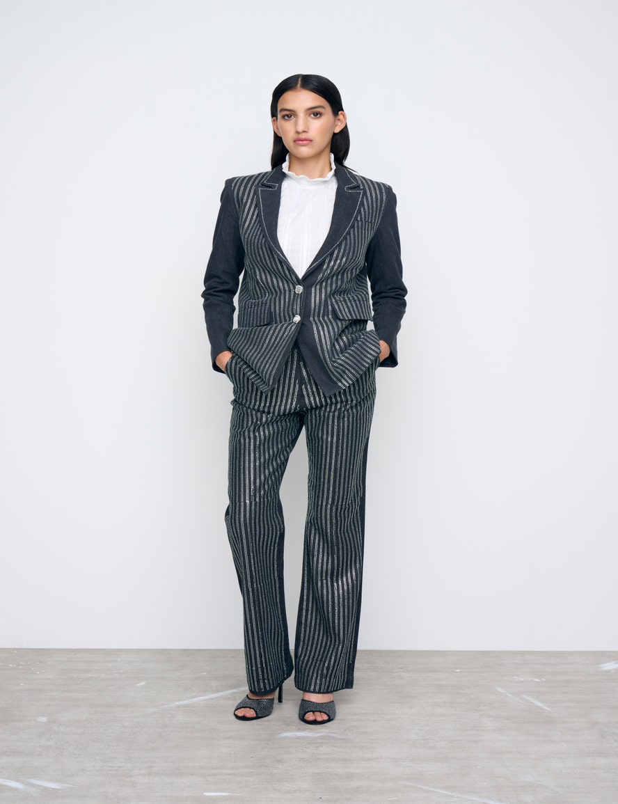 PANTALÓN TAILOR BLACK SHINY STRIPES