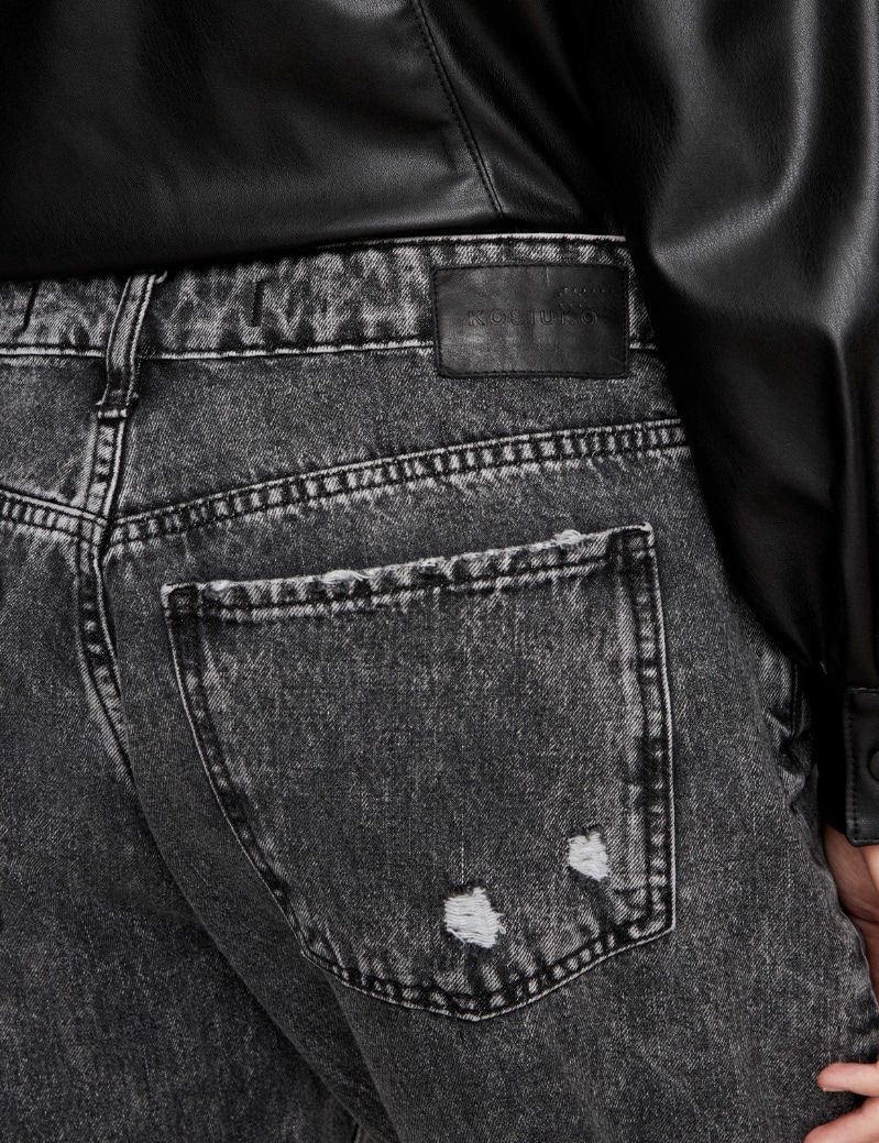 JEANS CARROT SUKI BLACK DESTROYED