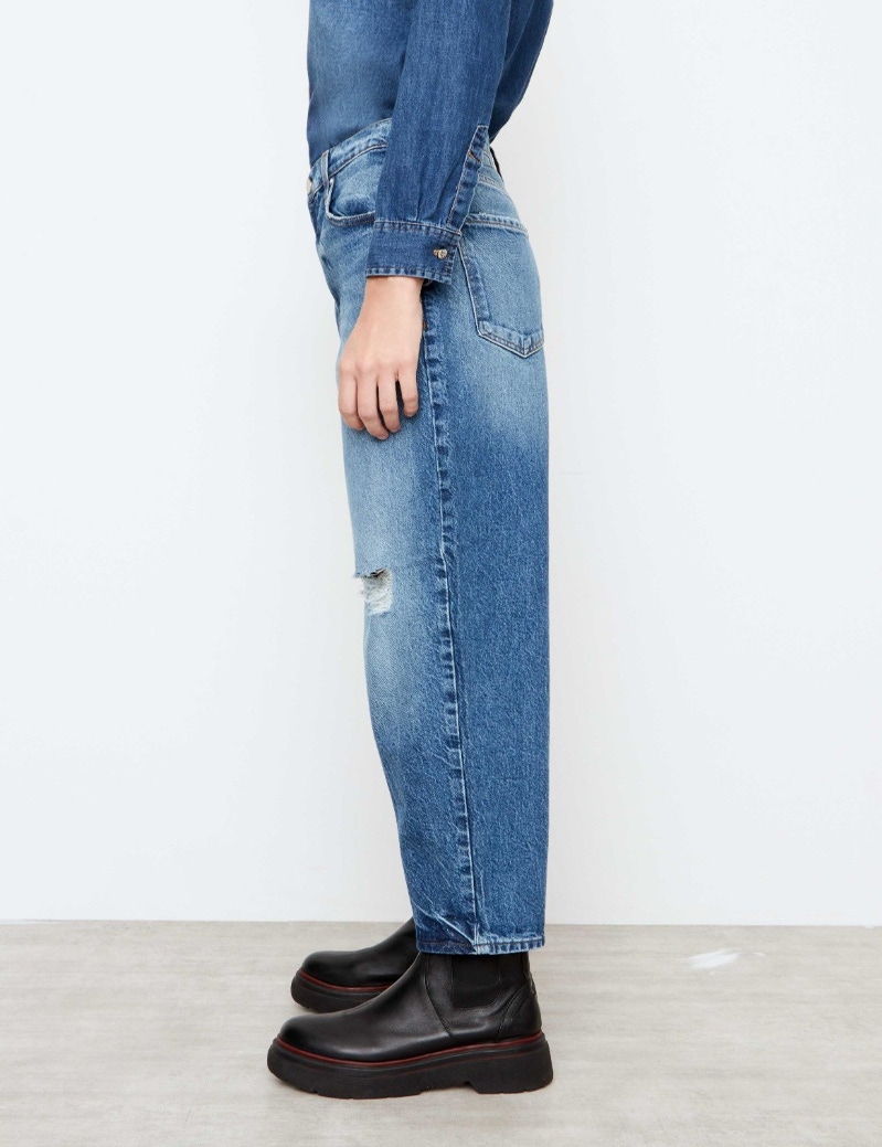 JEANS FREAKING DARK BLUE DESTROYED