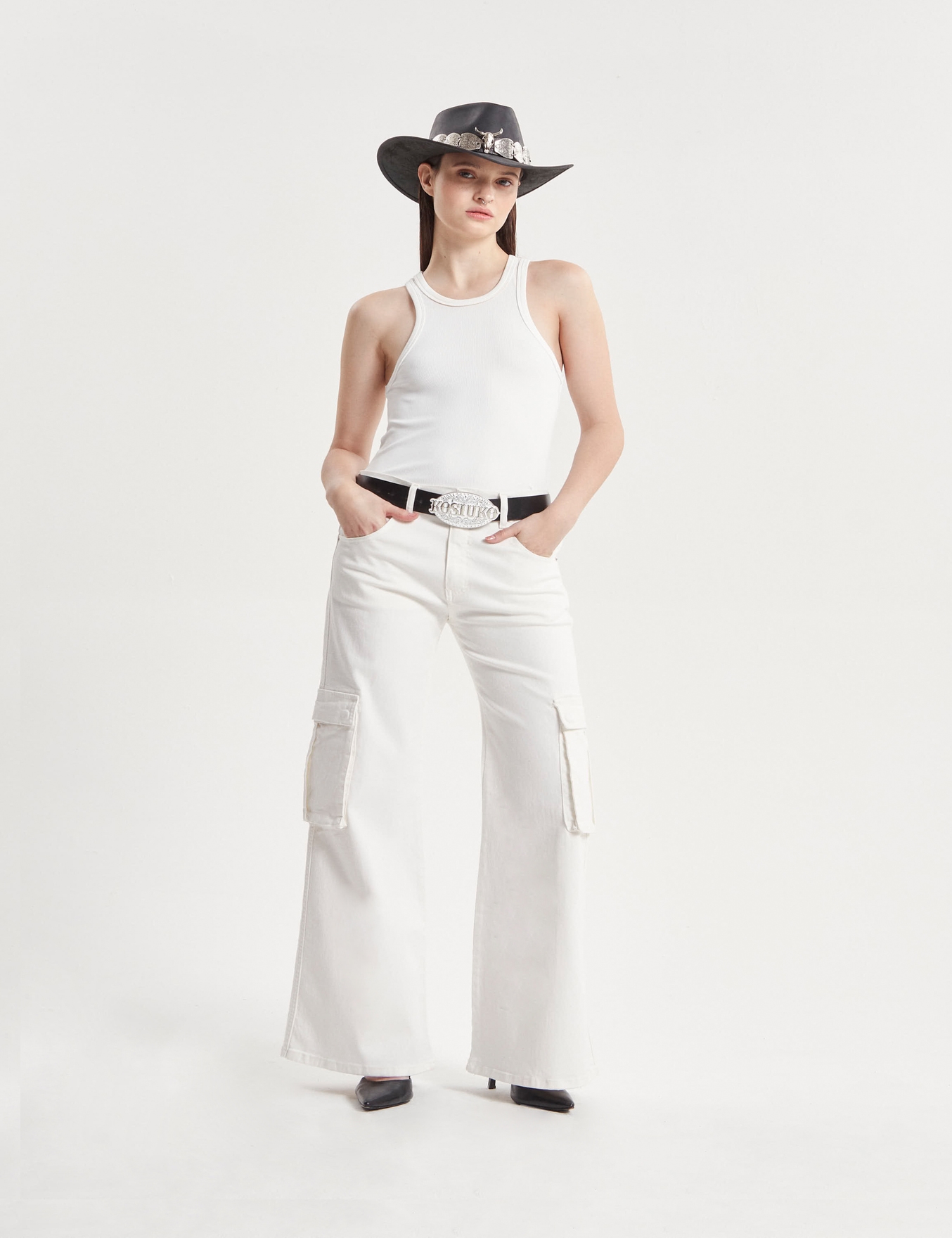 PANTALÓN CARGO GIGI WHITE