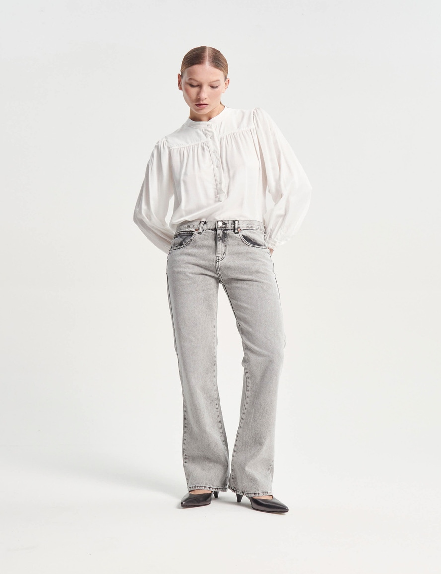JEANS KATE WIDE BLACK BLEACH