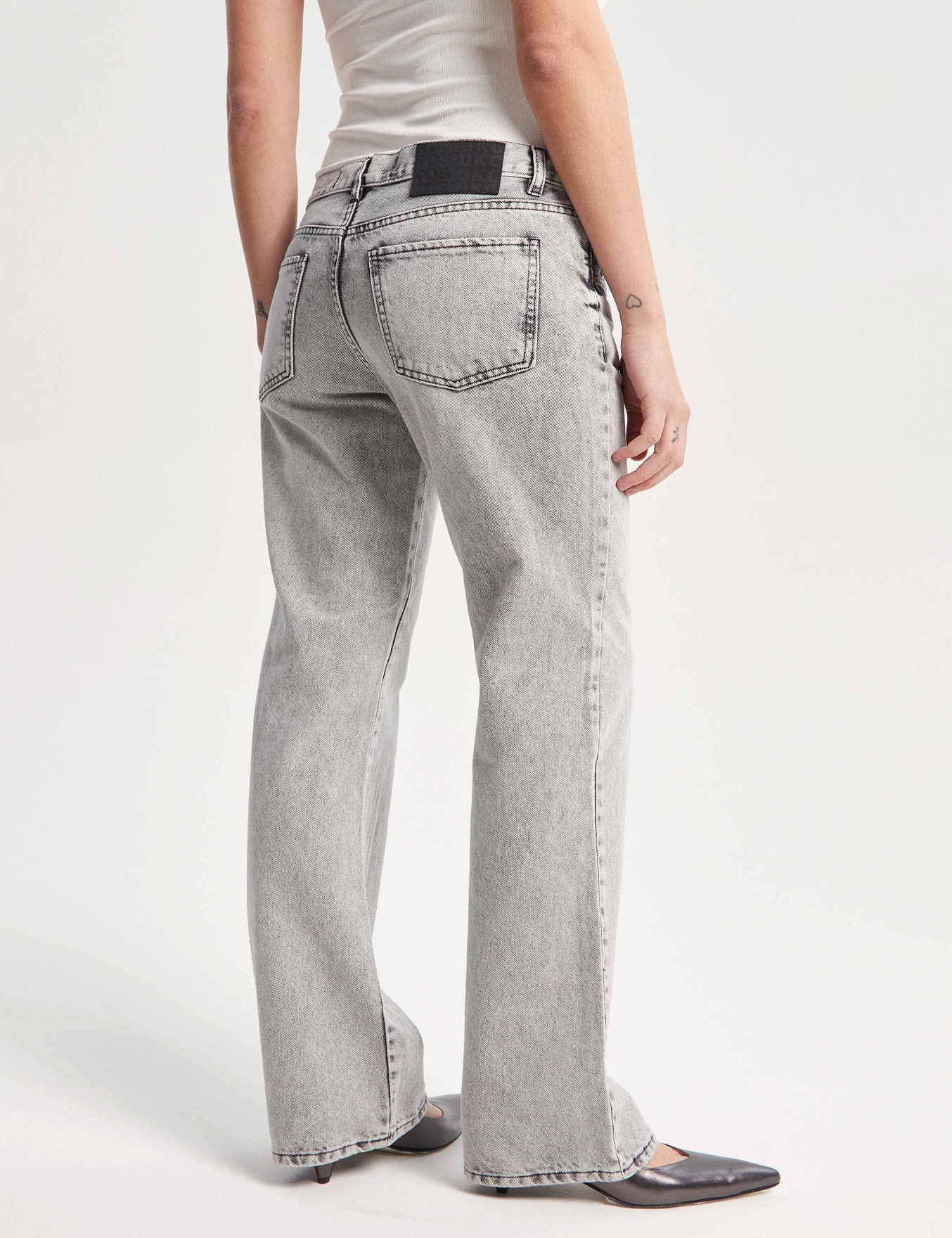 JEANS KATE WIDE BLACK BLEACH