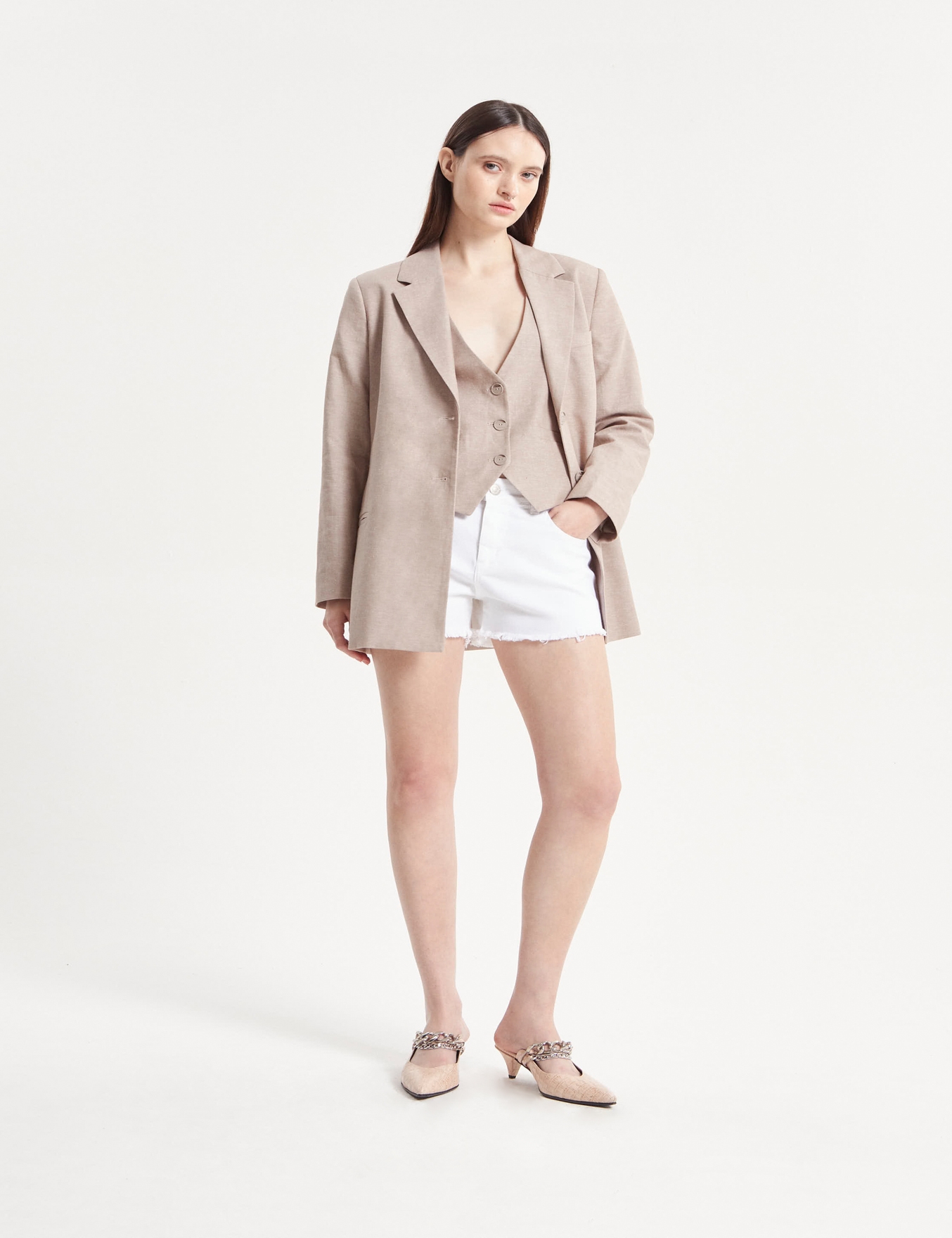 SHORT MOM WHITE