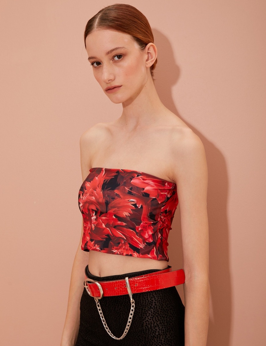 BANDEAU RED FLOWERS