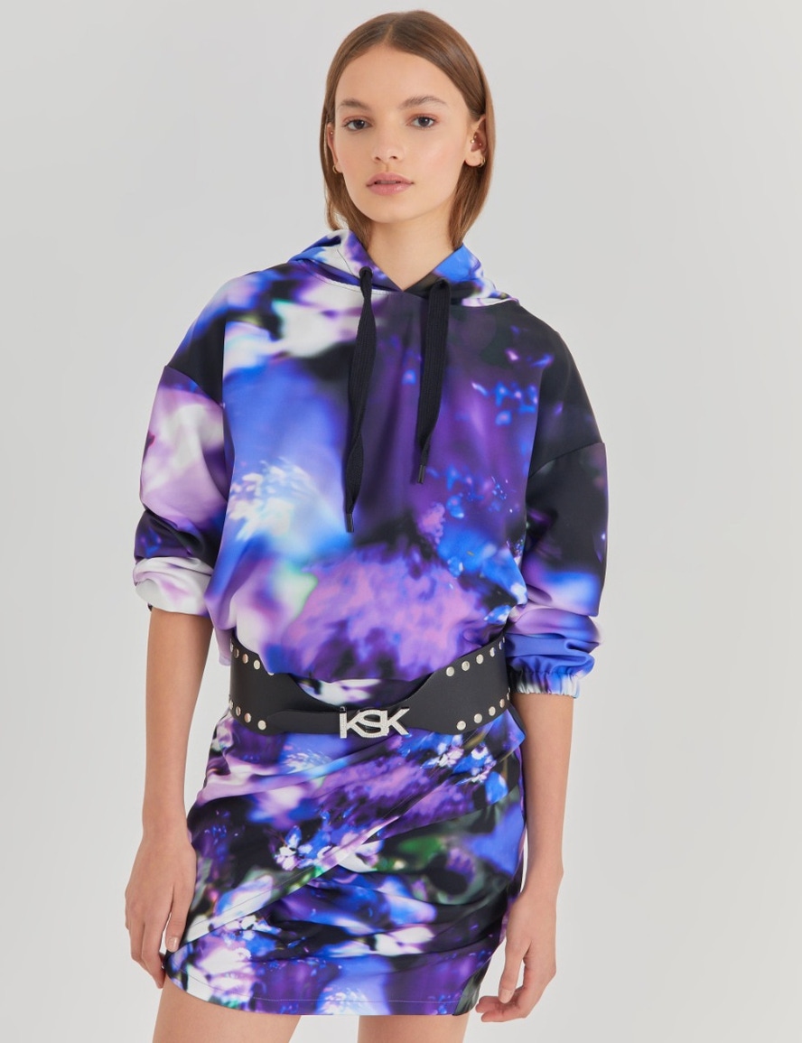 FALDA DARK FLOWERS