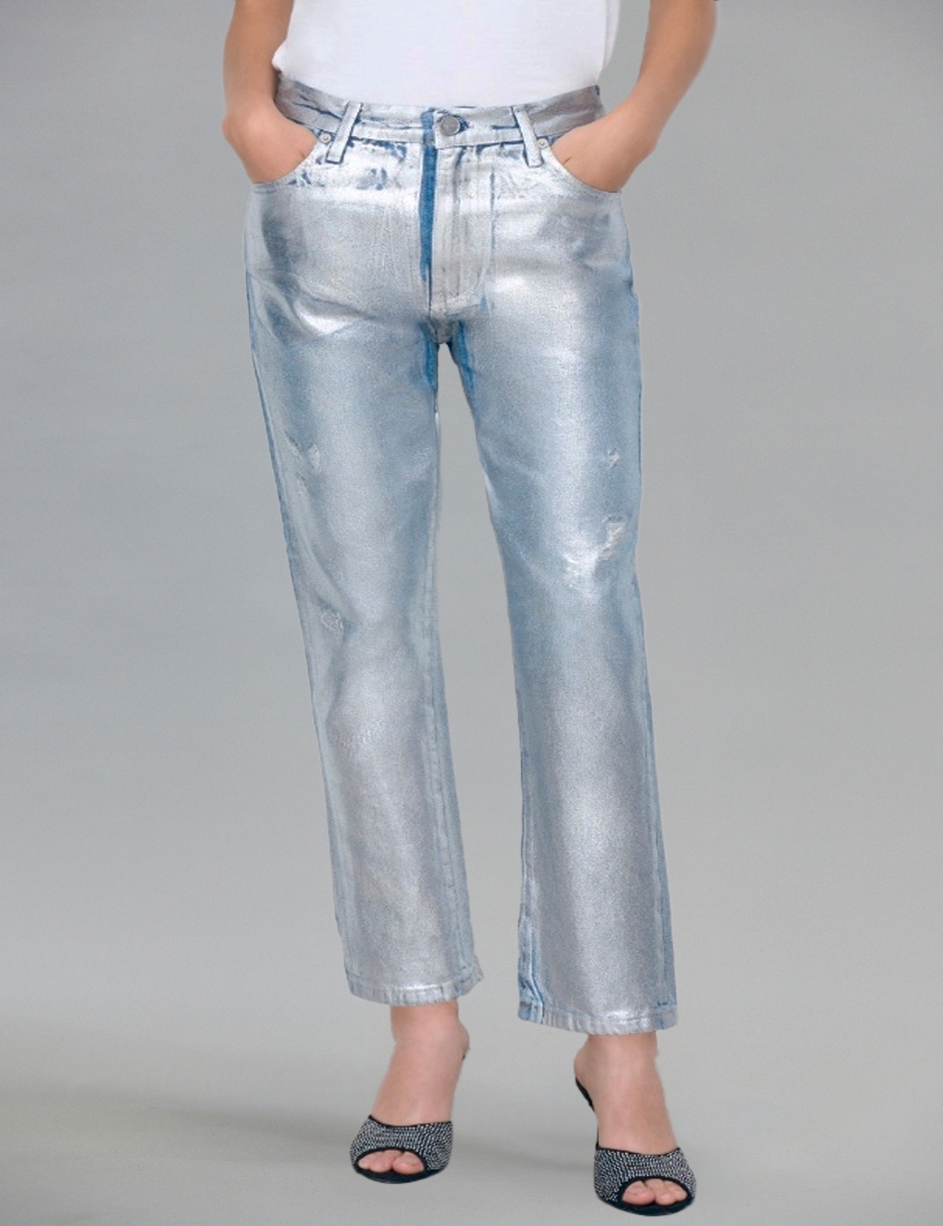 JEANS RECTO GINGER METALLIC